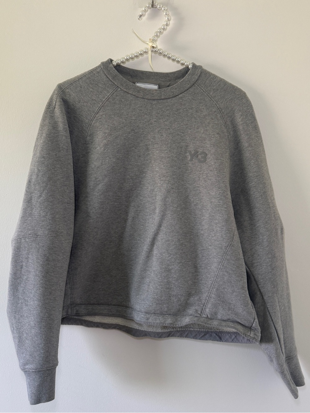 Y-3 Grey Minimalist Crewneck Sweatshirt